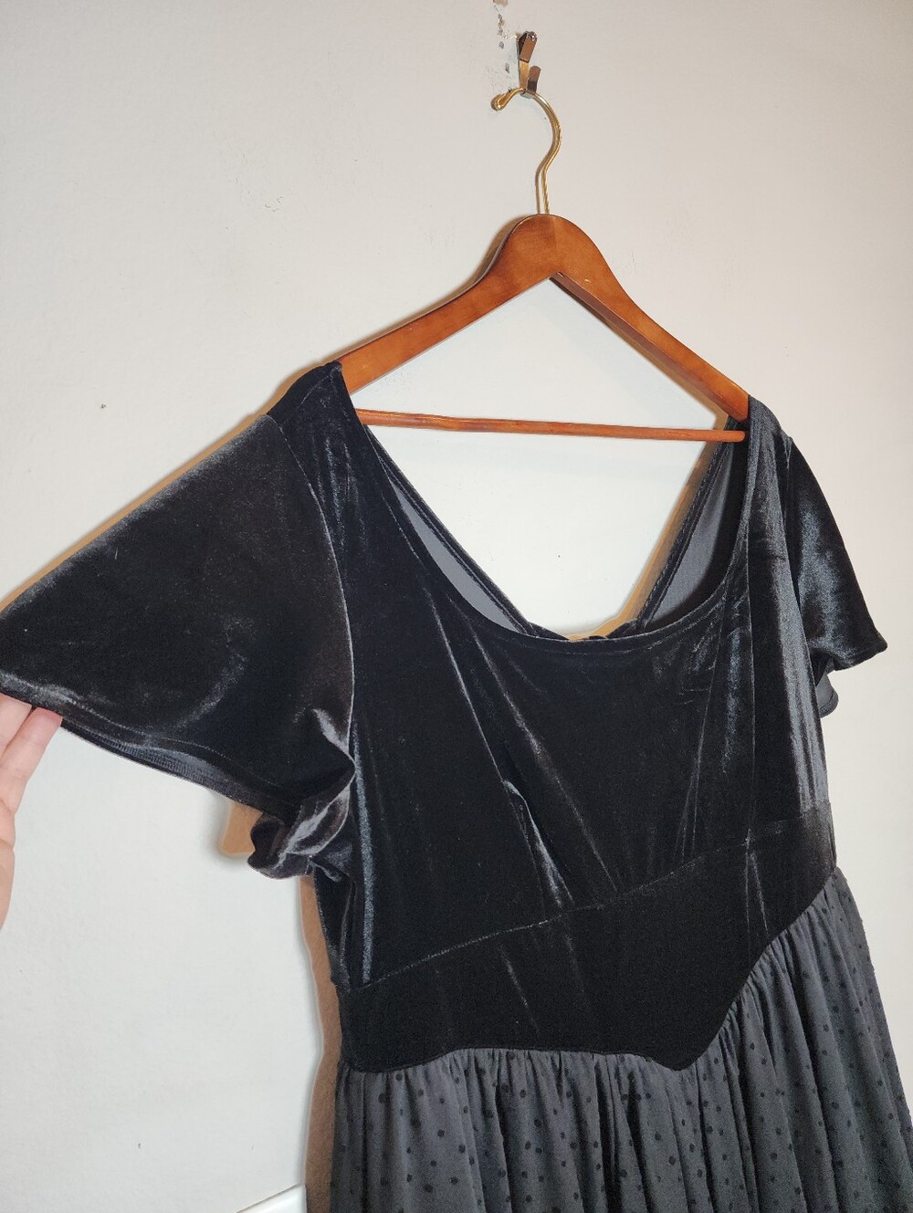 Torrid Retro Chic Flocked Mesh & Velour Dress Black Pullover Stretchy Size 2X - Picture 15 of 16